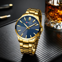 Load image into Gallery viewer, Luxury Brand Men Watches Gold Stainless Steel Band CURREN Luxury Quartz Watch Mens Waterproof Business Man
