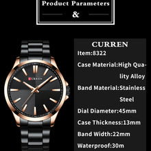Load image into Gallery viewer, Luxury Brand Men Watches Gold Stainless Steel Band CURREN Luxury Quartz Watch Mens Waterproof Business Man