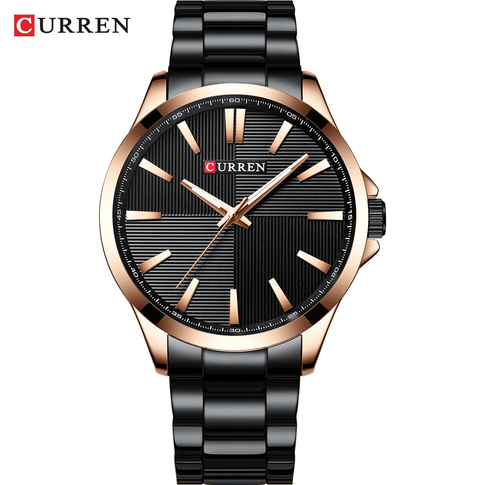 Luxury Brand Men Watches Gold Stainless Steel Band CURREN Luxury Quartz Watch Mens Waterproof Business Man